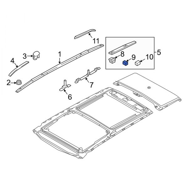 Roof Luggage Carrier Side Rail Spacer