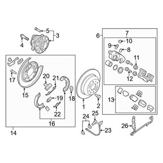 Kia OE - Rear Suspension - Brake Components (EX / LX / SX / SX Limited AWD)