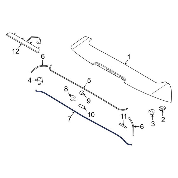 Kia OE 87213C6000 Rear Spoiler Gasket