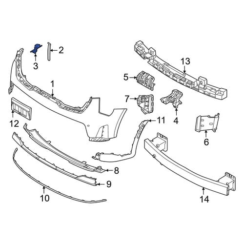 Kia OE 86555R5JA0 - Front Left Upper Outer Bumper Cover Bracket