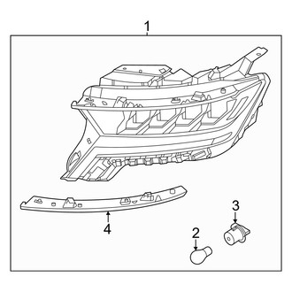 Kia OE - Front Lamps - Headlamp Components (Reflector Lamp), (EX / LX / S / X-Line EX / X-Line S)