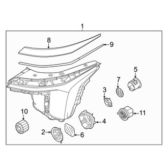 Kia OE - Front Lamps - Headlamp Components (Hybrid EX / Hybrid SX Prestige / Plug-In Hybrid EX / Plug-in Hybrid SX Prestige)