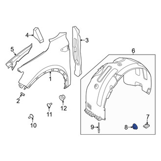 Kia OE - Quarter Panel Splash Shield Nut