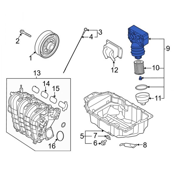 Kia OE 263102S000 Engine Oil Filter Housing
