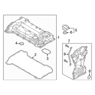 Kia OE - Engine / Transaxle - Valve & Timing Covers (C Engine VIN Character)
