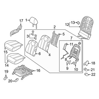 Kia OE - Seats & Tracks - Passenger Seat Components (With Power)