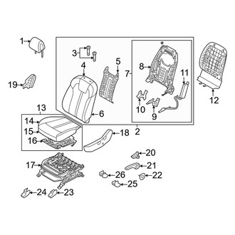 Kia OE - Seats & Tracks - Driver Seat Components (W/O Power), (LX)