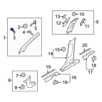Kia OE - Inner Body A-Pillar Trim Panel Clip