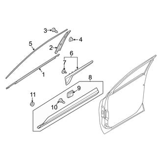 Kia OE - Front Door - Exterior Trim (Hybrid EX / Hybrid S / Plug-In Hybrid SX / Plug-in Hybrid SX Prestige)