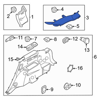 Kia OE - Left Body D-Pillar Trim Panel