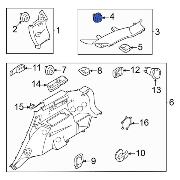 Body D-Pillar Trim Panel Clip