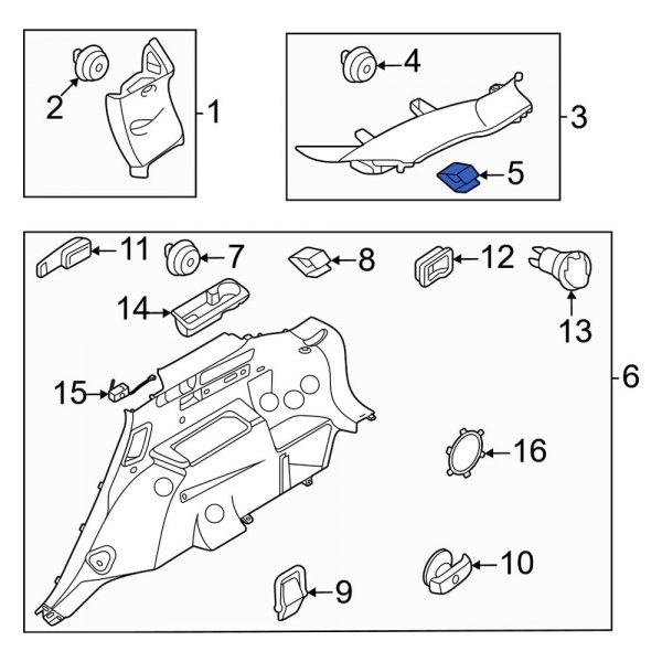 Body D-Pillar Trim Panel Clip