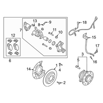 Kia OE - Rear Suspension - Brake Components (Hybrid EX / Hybrid S / Plug-In Hybrid SX / Plug-in Hybrid SX Prestige AWD)