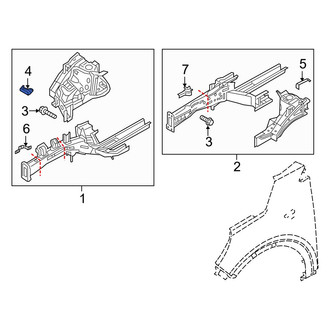 Kia OE - Front Right Upper Fender Apron Bracket