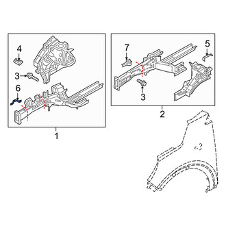 Kia OE - Front Right Lower Fender Apron Bracket