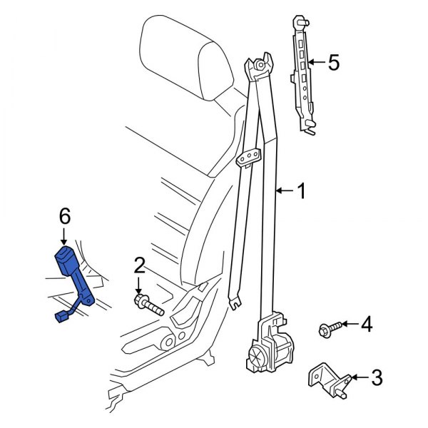 Kia OE 89863S9500WK Rear Center Seat Belt Receptacle