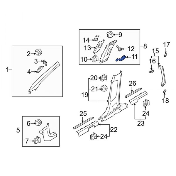 Body B-Pillar Trim Panel Cap