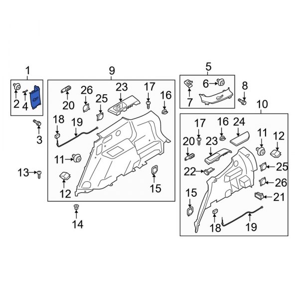 Body C-Pillar Trim Panel