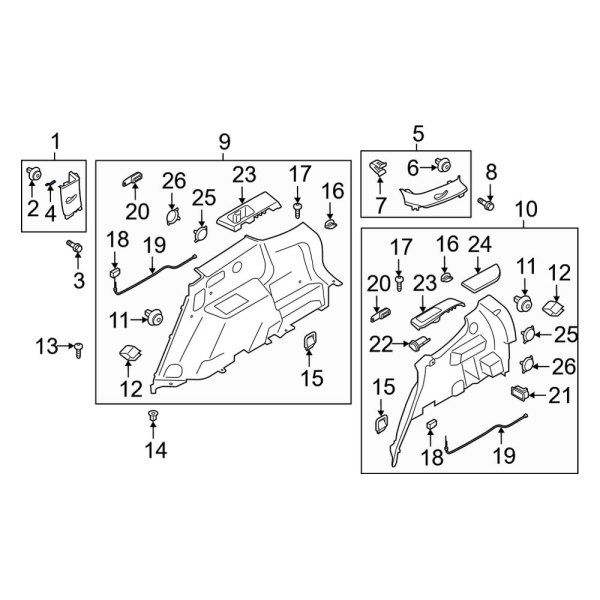 Body C-Pillar Trim Panel Cap