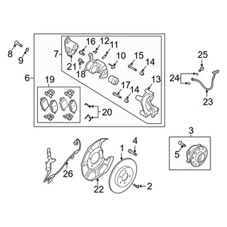 Kia OE - Rear Suspension - Brake Components (AWD)