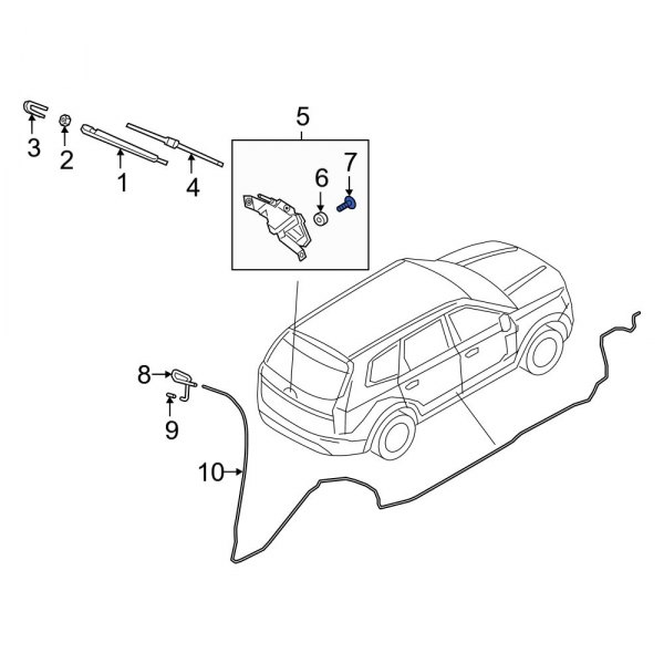 Back Glass Wiper Motor Bolt