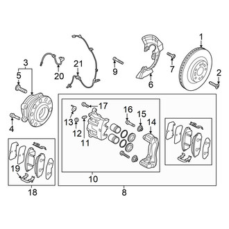 Kia OE - Front Suspension - Brake Components (EX / LX / SX / SX Prestige)