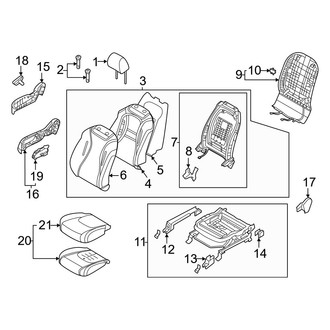Kia OE - Seats & Tracks - Passenger Seat Components (W/O Venilated), (EX / Hybrid EX / Hybrid LXS / LX / LXS)