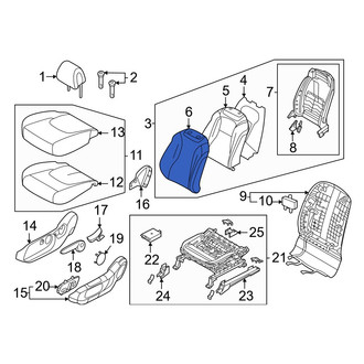 Kia OE - Front Left Seat Back Cushion Cover