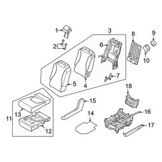 Kia OE - Seats & Tracks - Second Row Seats (Center Seat, W/O Reclining), (EX / Hybrid EX / Hybrid LXS / Hybrid SX / LXS / SX)