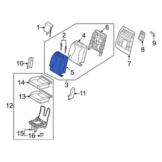 Kia OE - Rear Right Seat Back Cushion Cover