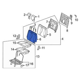 Kia OE - Rear Left Seat Back Cushion Cover
