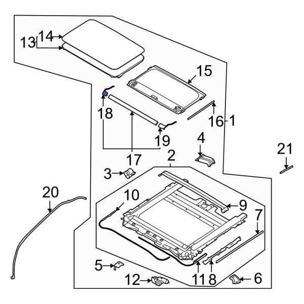 Sunroof Deflector Hinge