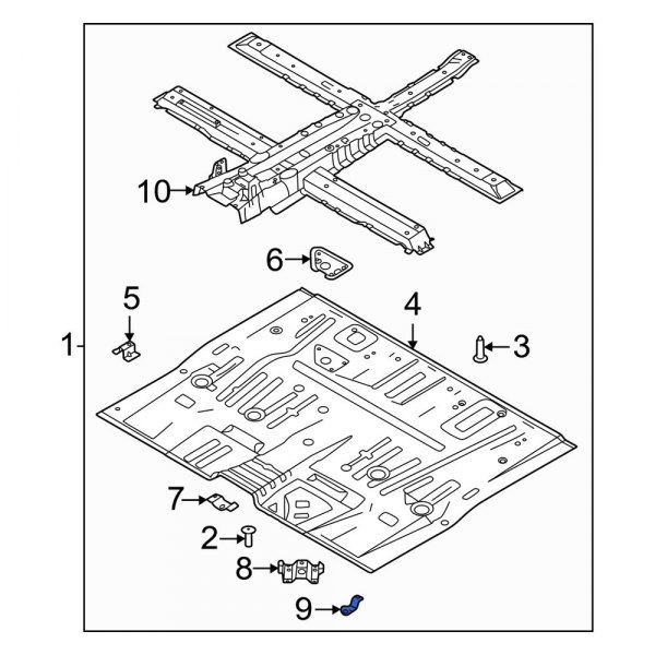 Floor Pan Splash Shield Bracket