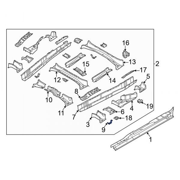 Floor Side Rail Bracket