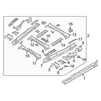 Kia OE - Pillars, Rocker & Floor - Crossmembers & Components (EX / LX / SX / SX Prestige)