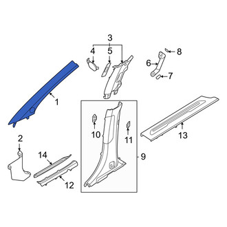 Kia OE - Right Outer Body A-Pillar Trim Panel