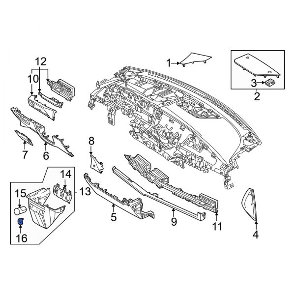 Kia OE 96122CV000 Front 12 Volt Accessory Power Outlet Cover