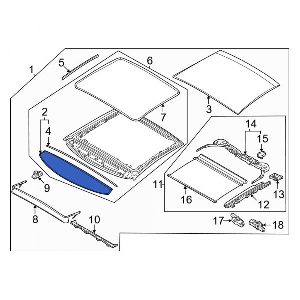 Kia OE 81620CV000 Front Sunroof Glass