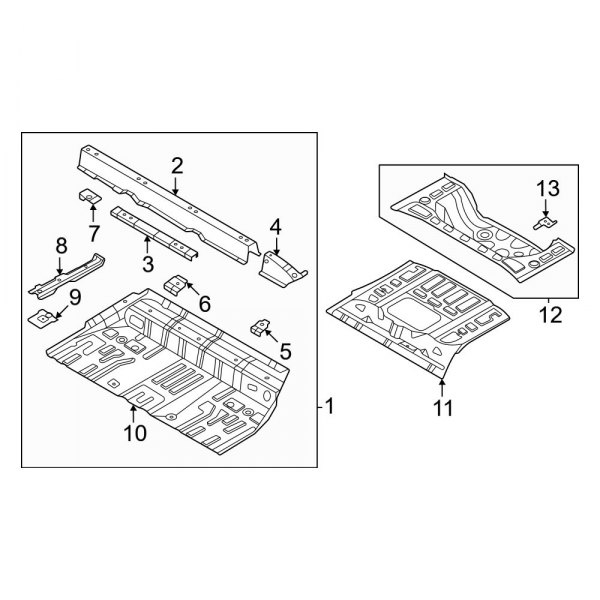 Rear Body & Floor - Floor & Rails (Floor)