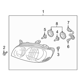 Kia OE - Front Lamps - Headlamp Components (Base / LS)