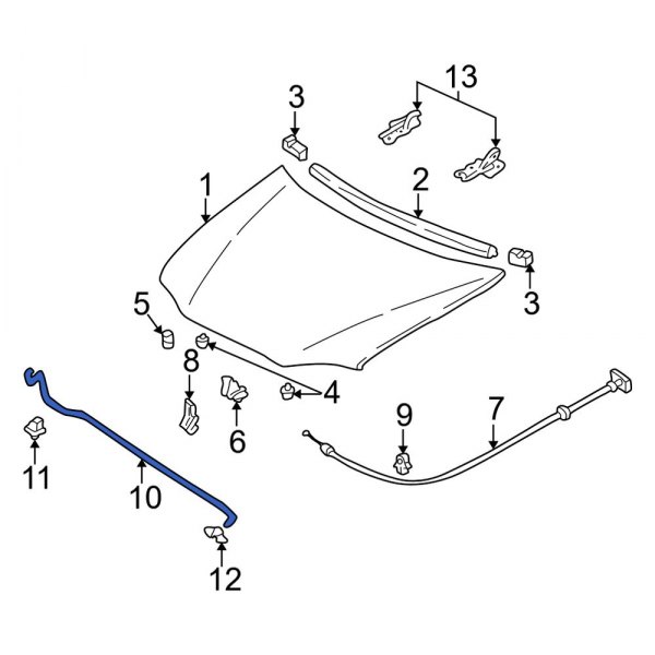 Hood & Trunk Prop Rod