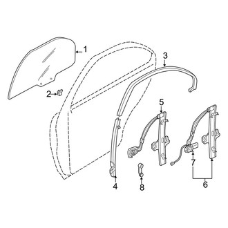 Kia OE - Rear Door - Glass & Hardware (GS / GSX Hatchback)