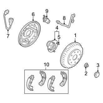 Kia OE - Rear Suspension - Brake Components (Drum Brakes), (Hatchback Rear Drum Brakes)