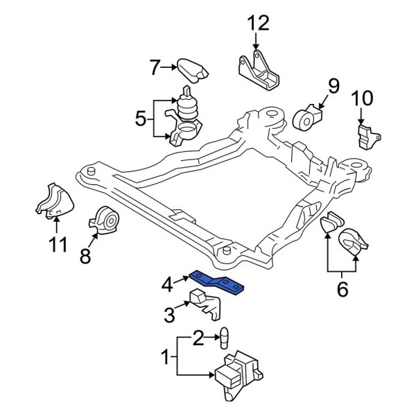 Kia Oe 219302f400 Rear Engine Mount 0879