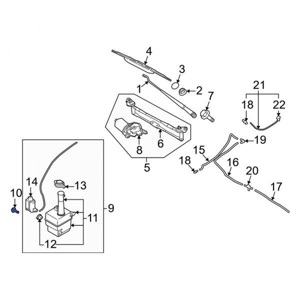 Washer Fluid Reservoir Bolt