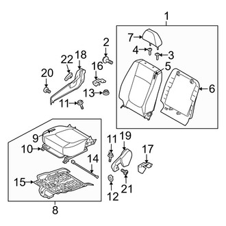 Kia OE - Seats & Tracks - Front Seat Components (Passenger Seat), (EX / SX)