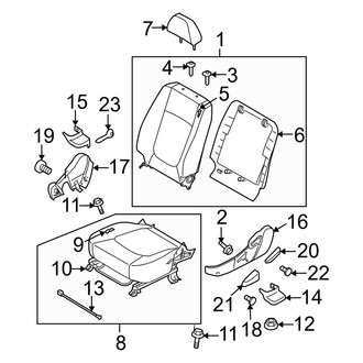 Kia OE - Seats & Tracks - Front Seat Components (Driver Seat), (EX / SX)