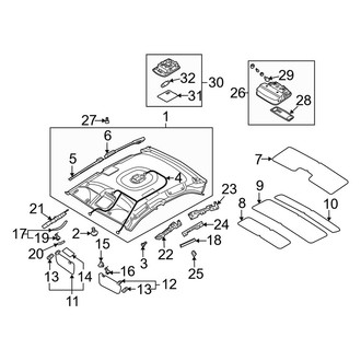 Kia OE - Roof - Interior Trim (W/O Sunroof), (EX / LX)