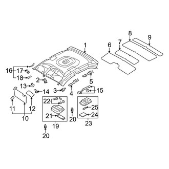 Kia OE - Roof - Interior Trim (W/O Sunroof), (EX / LX / SX)