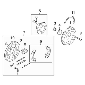 Kia OE - Rear Suspension - Brake Components (Drum Brakes), (LX / LX Convenience)